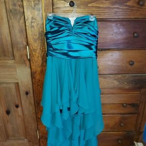 Torquise high low homecoming/prom dress